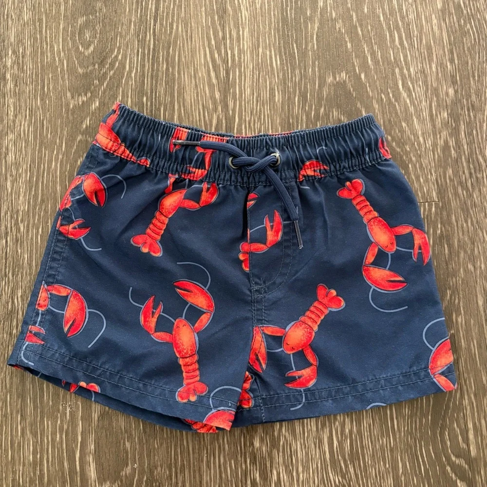 Carter's Navy Lobster Baby Boy Swim Trunks 12 Months